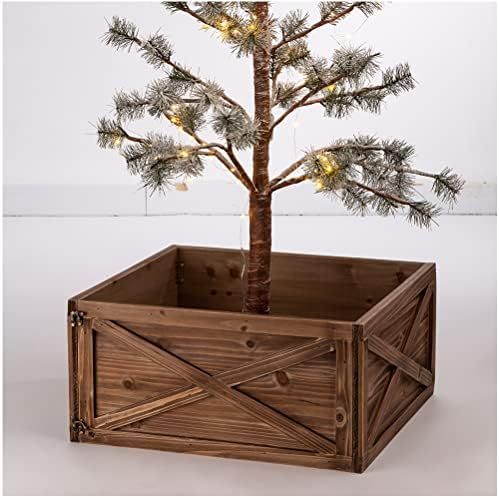 Glitzhome Natural Wooden Tree Collar Christmas Tree Skirt Tree Box Tree Stand Cover, 22" L | Amazon (US)