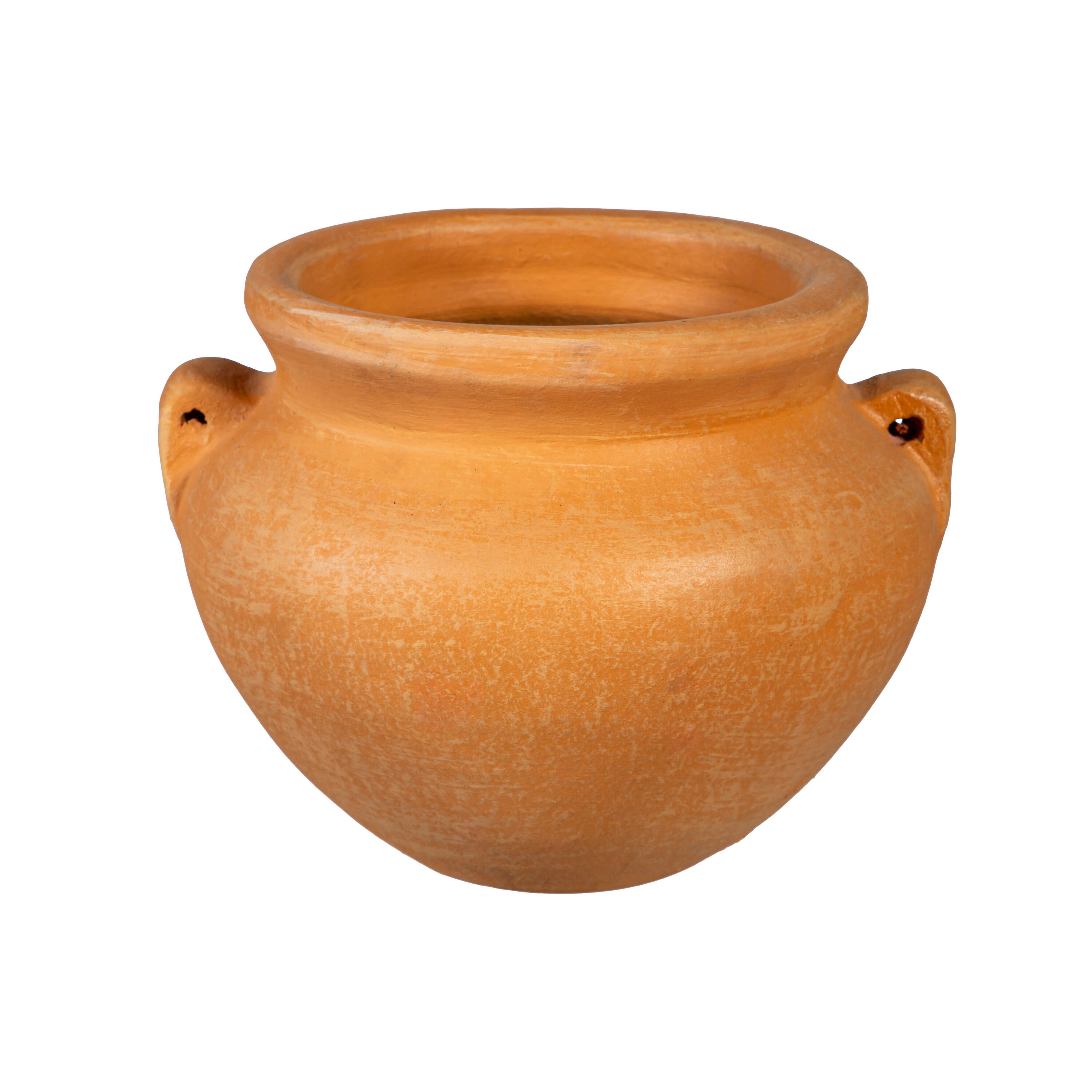 Style Selections Urn 12.5-in W x 12.5-in L Orange Clay Indoor/Outdoor Planter Large | ZLW84G2452E | Lowe's