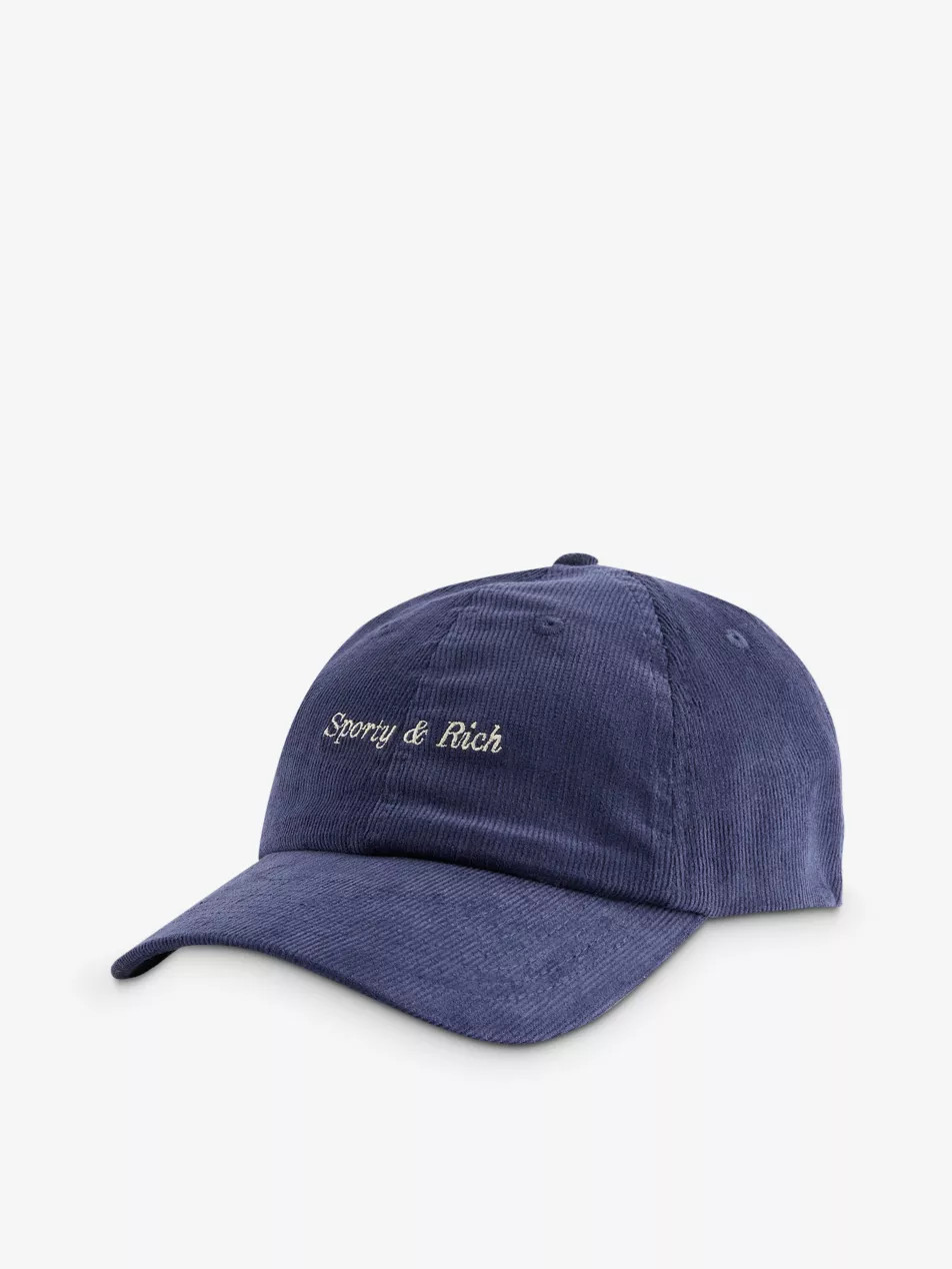 Logo-embroidered corduroy cotton cap | Selfridges
