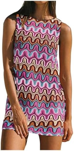 GORGLITTER Women's Crochet Vacation Summer Mini Dress Sundresses Boho Beach Hawaiian Party Club G... | Amazon (US)