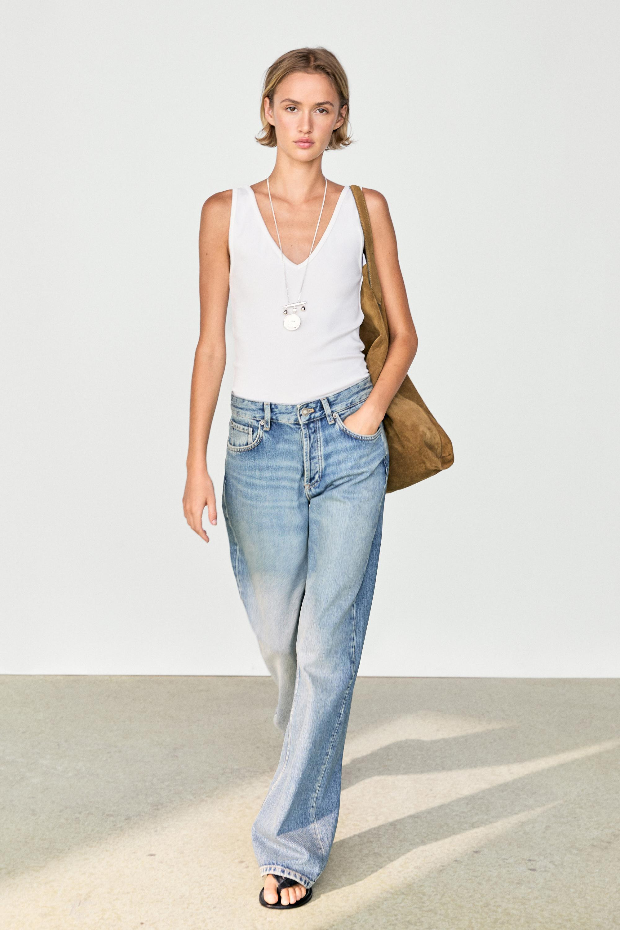 Top mit Tr\u00e4gern aus Baumwollmischgewebe | Massimo Dutti DE
