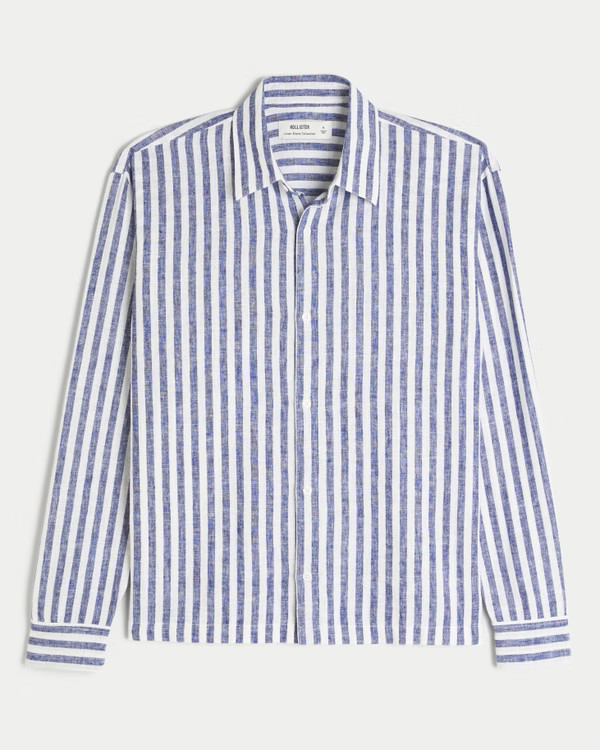 Men's Relaxed Linen-Blend Shirt | Men's Tops | HollisterCo.com | Hollister (US)