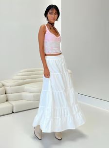 Garden Party Maxi Skirt White | Princess Polly US