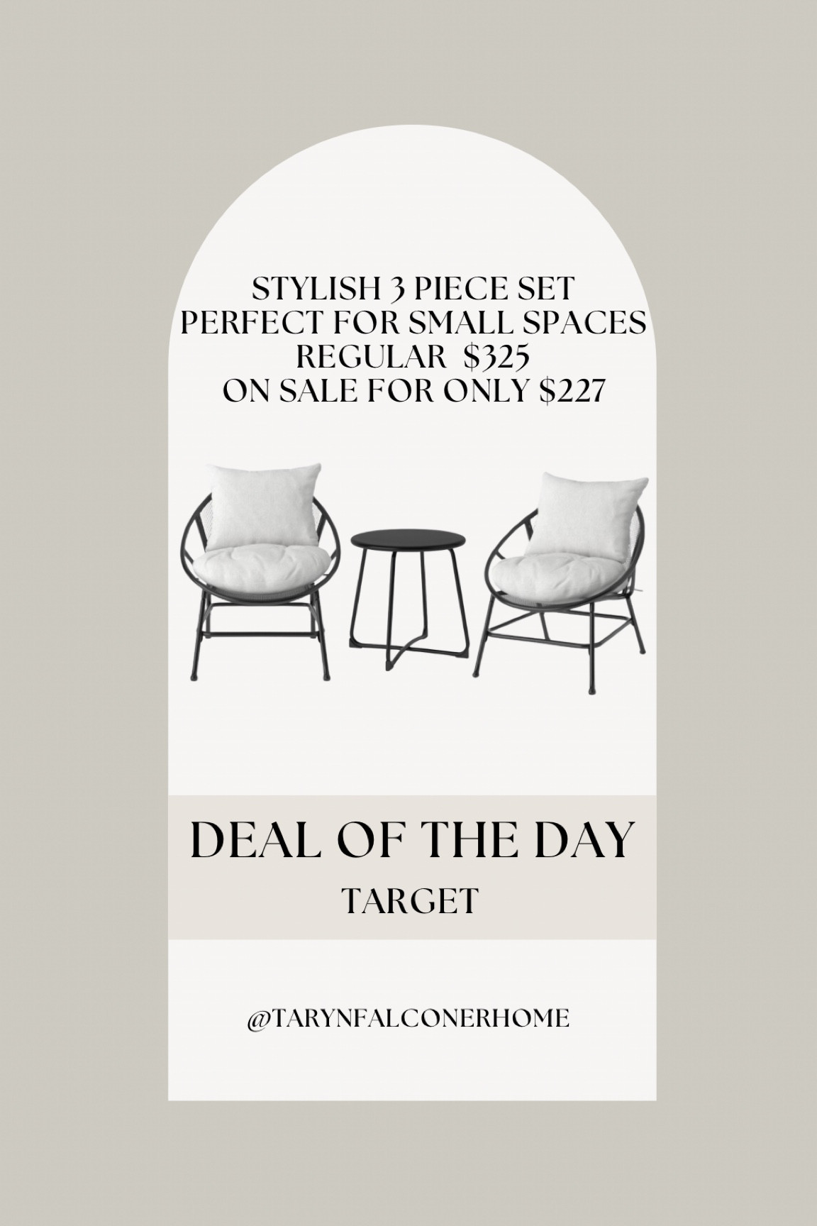 ON SALE-This stylish 3 piece set!
Regular $325 On sale for $227

Outdoor furniture, bistro set, 3 piece patio set, neutral home, patio find, on sale, affordable find, budget friendly

#LTKsalealert #LTKSeasonal #LTKhome