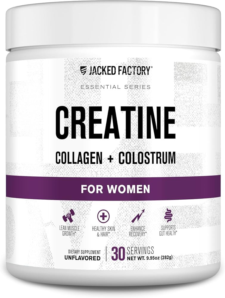 Jacked Factory Creatine for Women - Creatine Monohydrate with Collagen + Colostrum to Support Wor... | Amazon (US)