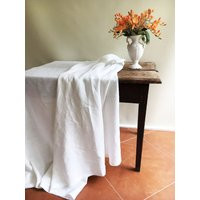 White Linen Table Cloth, Pure Linen, Tablecloth Rectangle, Square Linen Creamy | Etsy (US)