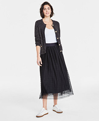 On 34th Women's Pull-On A-Line Tulle Midi Skirt, Created for Macy's  - Macy's | Macy's