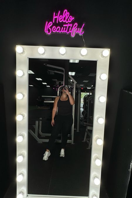 My go-to workout outfit!!! These leggings are super lightweight so they let you move, but they also hold you in, and this top has a built in bra + has great support!!! And these tennis shoes, hands down the best sneakers I have ever had! I walk 4 miles a day in them, lift in them, you name it! I cannot recommend these shoes enough! 

#LTKFindsUnder50 #LTKActive #LTKFitness