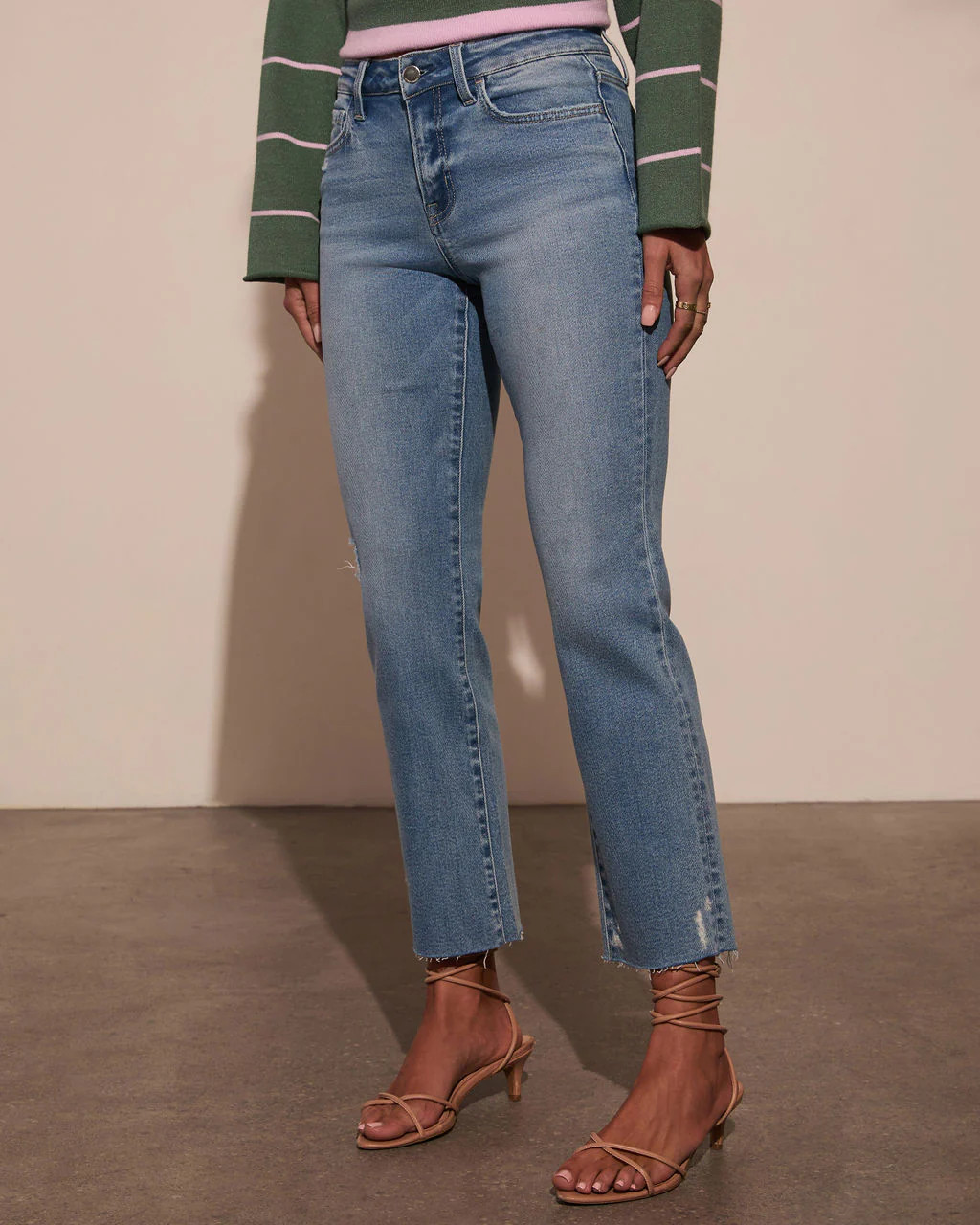 Lainie Distressed Straight Leg Jeans | VICI