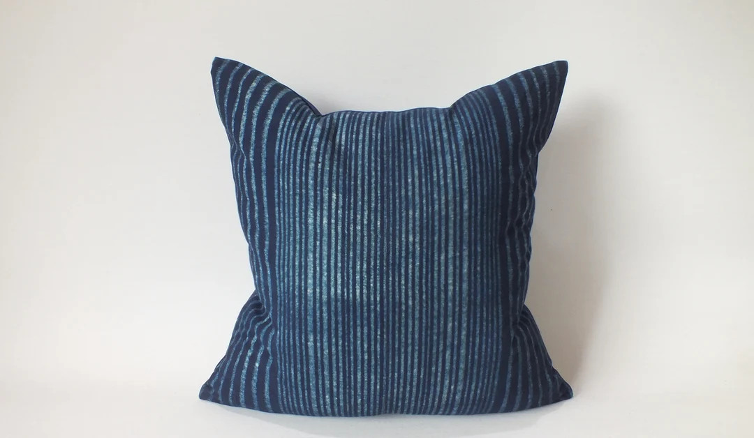 Indigo Batik Blue Sofa  Pillow Cover  ethnic textile Throw pillows Decorative Lumbar Pillows Sofa... | Etsy (US)