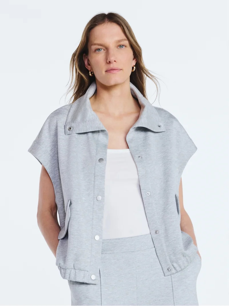 Scoop Women's and Women's Plus New Scubaknit Snap Vest, Sizes XS-4X | Walmart (US)