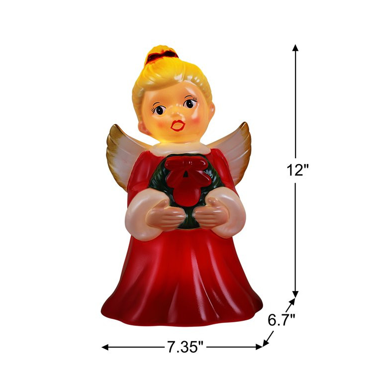 Mr. Christmas Decorative 12-inch Blow Mold Angel, Red | Walmart (US)