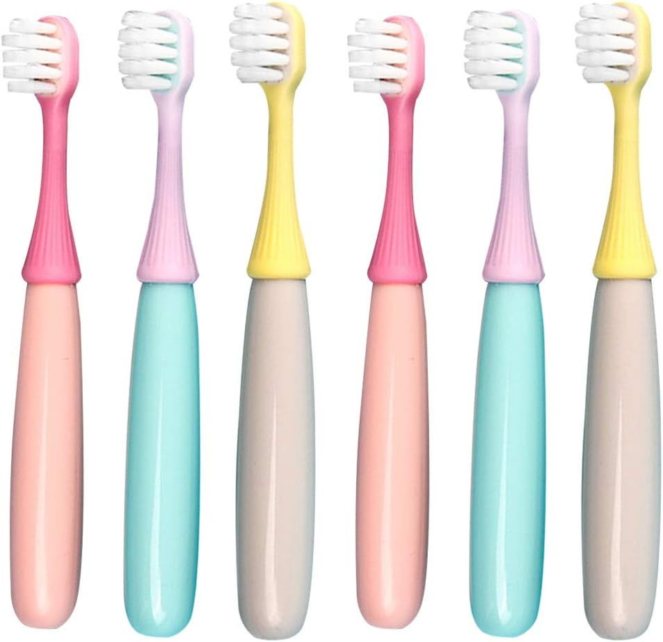 newrichbee 6 Packs Kids Toothbrush,Lovely Little Mushroom Extra Soft Bristles Toddler Toothbrush ... | Amazon (US)