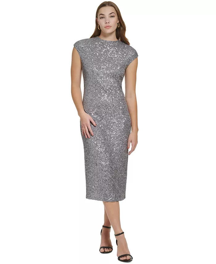 Calvin Klein Women's Sleeveless Sequin Sheath Dress & Reviews - Dresses - Women - Macy's | Macys (US)