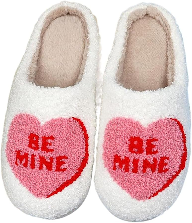 Heart Slippers for Women, Valentines Day House Slippers Christmas Slippers for Women Men, Cute So... | Amazon (US)