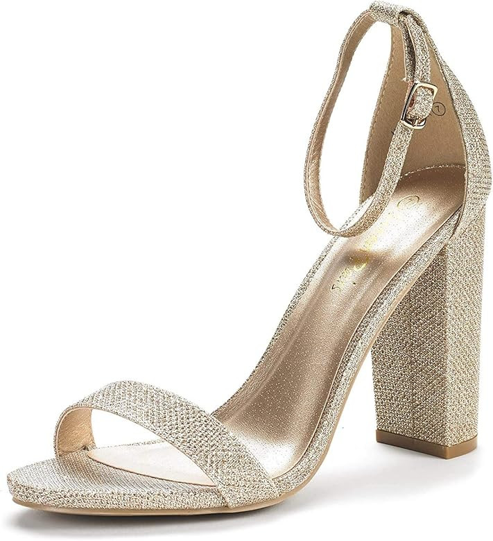 DREAM PAIRS Women's Hi-Chunk High Heel Pump Sandals | Amazon (US)