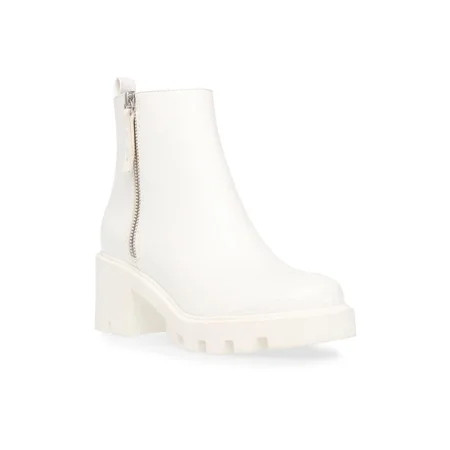 DV Dolce Vita Womens Nicola Lug-Sole Booties WHITE Size 9.0 | Walmart (US)
