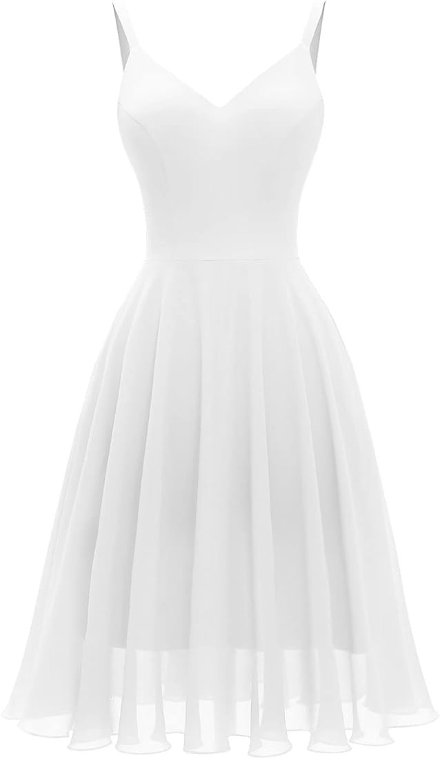 Ellames Women's Summer Dress Spaghetti Strap Cocktail Swing Dresses V Neck Sundress with Pockets | Amazon (US)