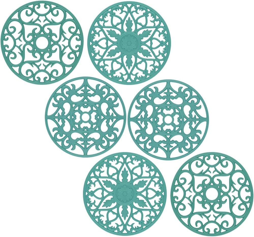 6 Set Silicone Trivet ME.FAN Silicone Trivet Mat - Trivet for Hot Dishes Pots and Pans Multi-Use ... | Amazon (US)