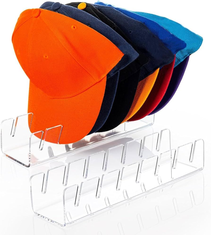 2 PCS Hat Stand Organizer for Baseball Caps, Clear Acrylic Hat Holder Racks Display, Ball Cap Org... | Amazon (US)