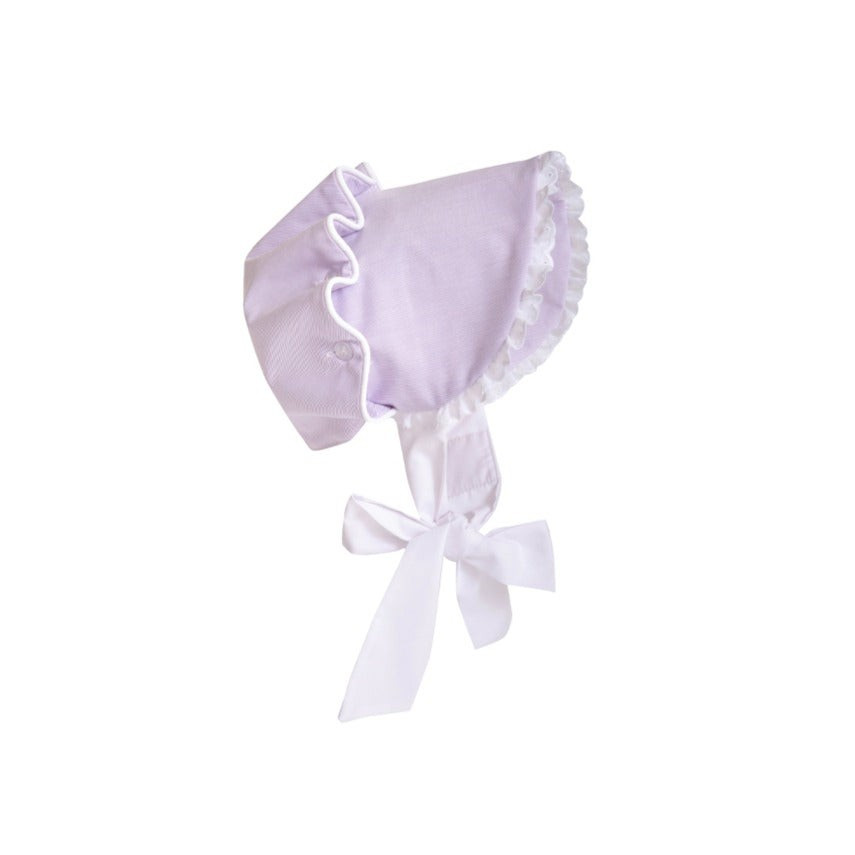Bellefaire Bonnet - Lauderdale Lavender with Worth Avenue White Eyelet | The Beaufort Bonnet Company