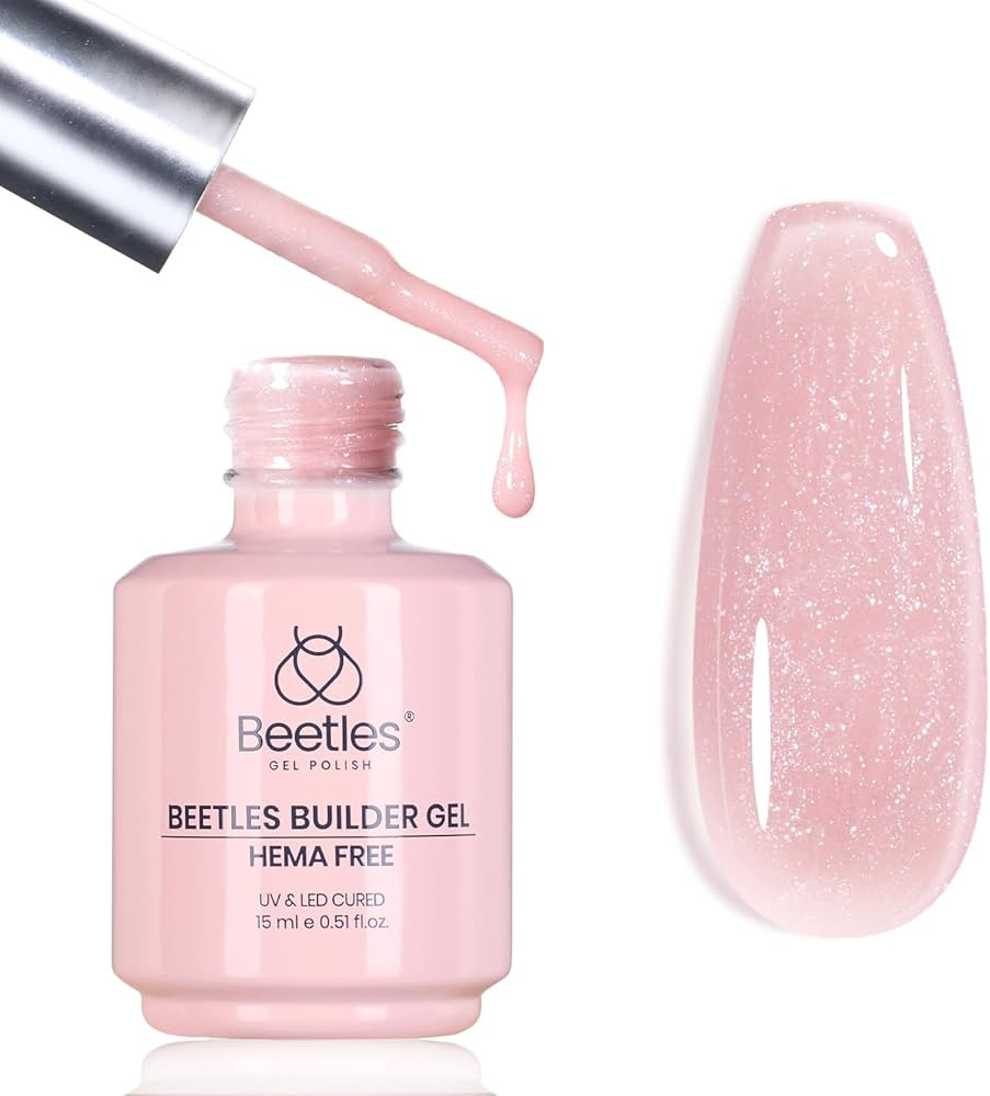 Beetles Builder Gel HEMA Free-0.51 oz Lady with Dreams Glitter Pink Building Gel,Building Apex St... | Amazon (US)