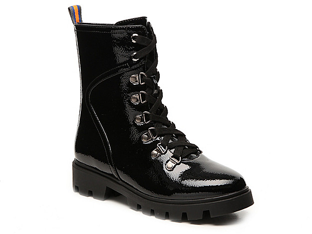 L4L Freedom Combat Boot - Women's - Black Patent Faux Leather | DSW