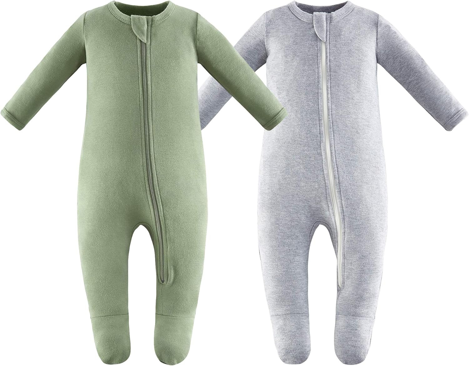 Owlivia Organic Cotton Baby Pajamas, Boys Girls Zip Front Sleep 'N Play, Footed Sleeper, Long Sle... | Amazon (US)