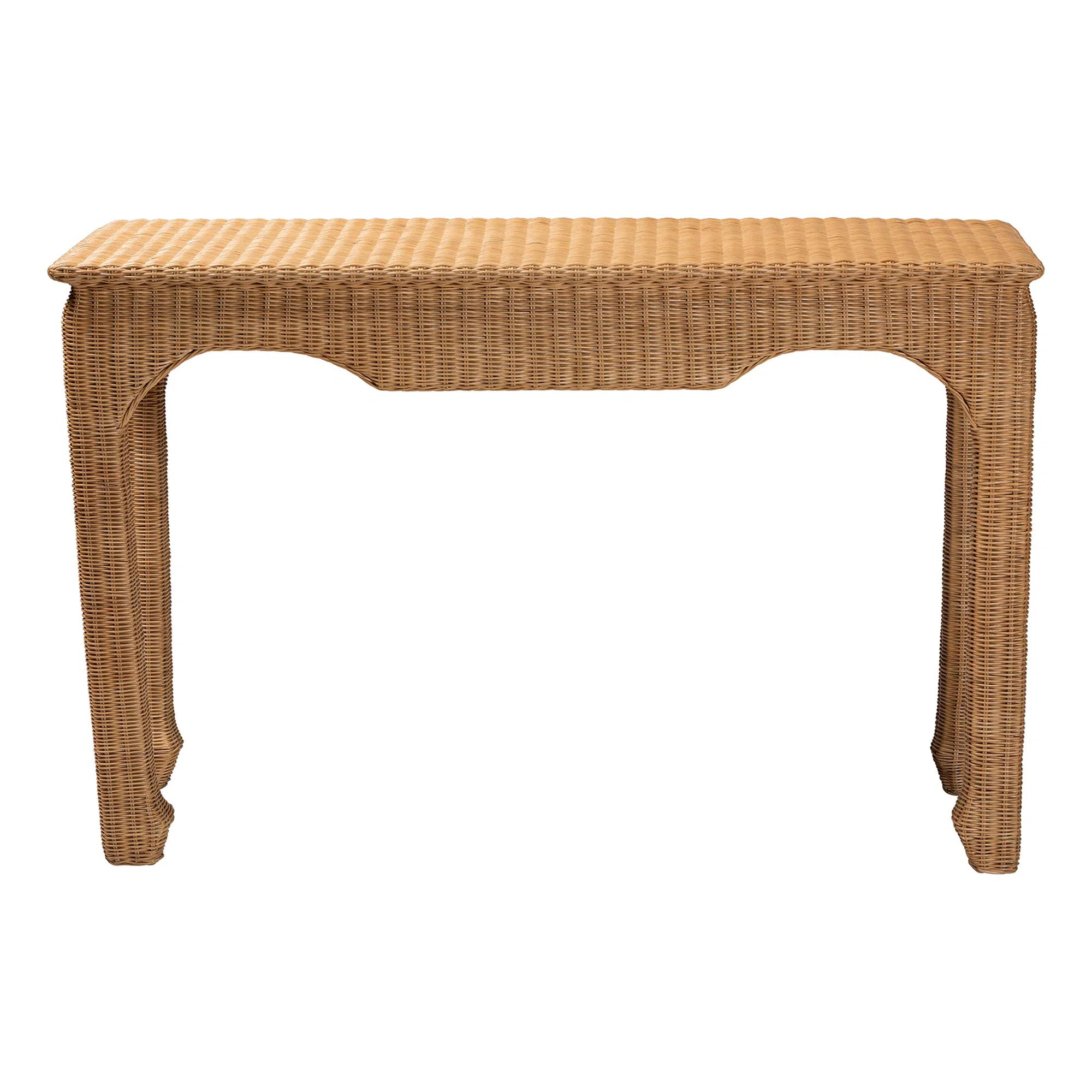 Dakota Fields Bali & Pari Abena Handwoven Natural Rattan Console Table – Ming Style Wicker Acce... | Wayfair North America