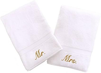 Linum Home Textiles Personalized Mr. and Mrs. Hand Towel, Set of 2 | Amazon (CA)