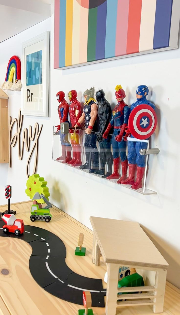 Having a shelf for action figures and Barbies to stand up in view has been the best!

#storage #playroomstorage #kidstoystorage #organization #toyorganization #actionfigures #barbiestorage #toyshelf #playroominspo #amazonfinds 

#LTKKids #LTKHome #LTKmomlife