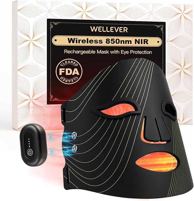 Red Light Therapy Mask for Face, Wireless Led Face Mask Light Therapy with 850nm Near-Infrared, 4... | Amazon (US)
