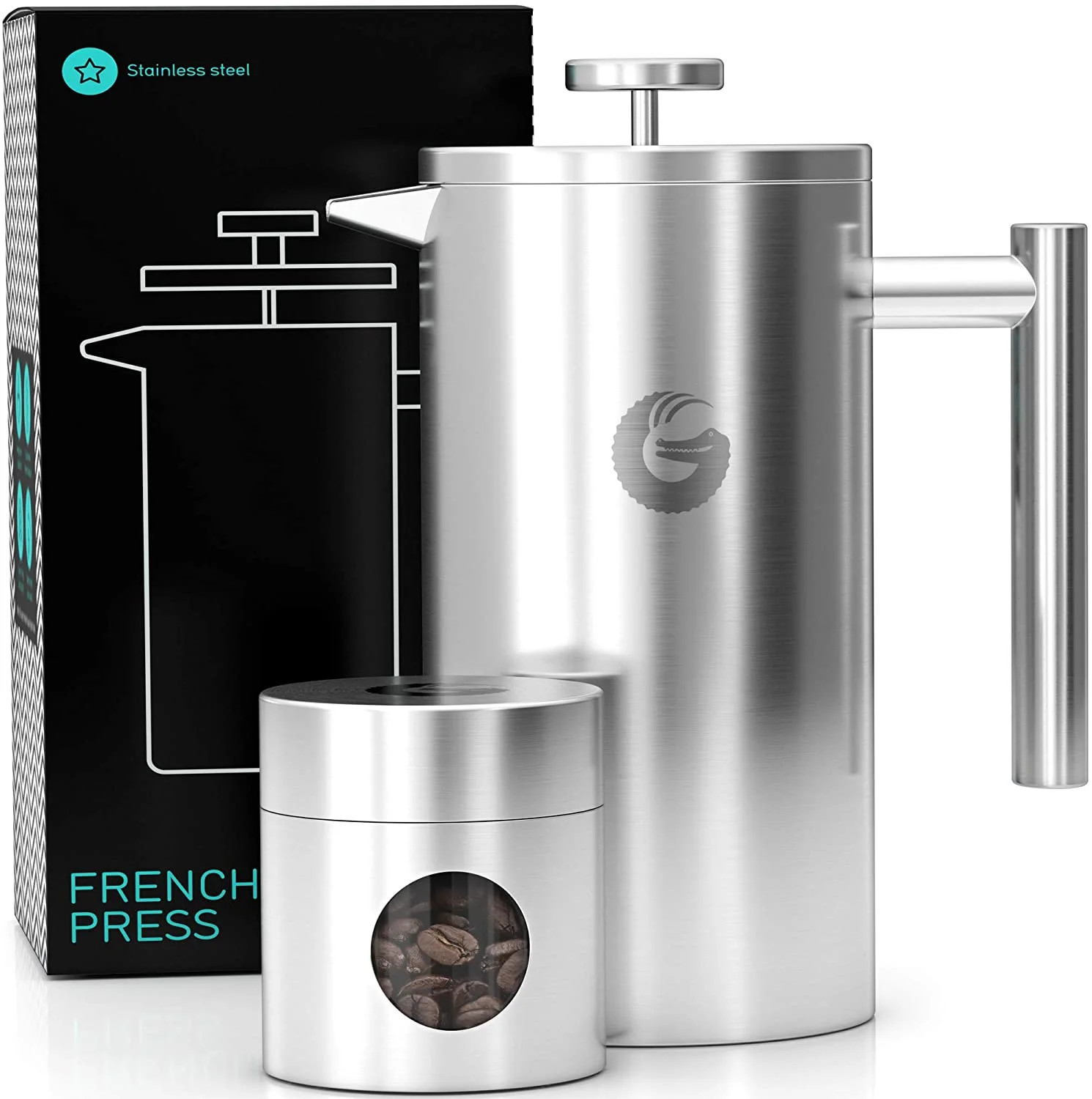 Coffee Gator Large Stainless Steel Cafetiere Coffee Maker - Vacuum Insulated French Press - with ... | Walmart (US)