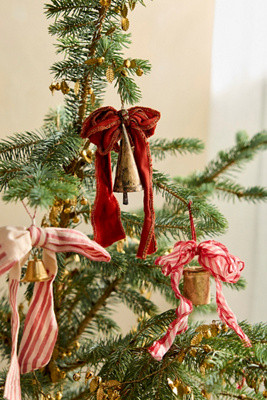 Terrain Bow + Bell Ornaments, Set of 3 Wide Ribbon | Anthropologie (US)