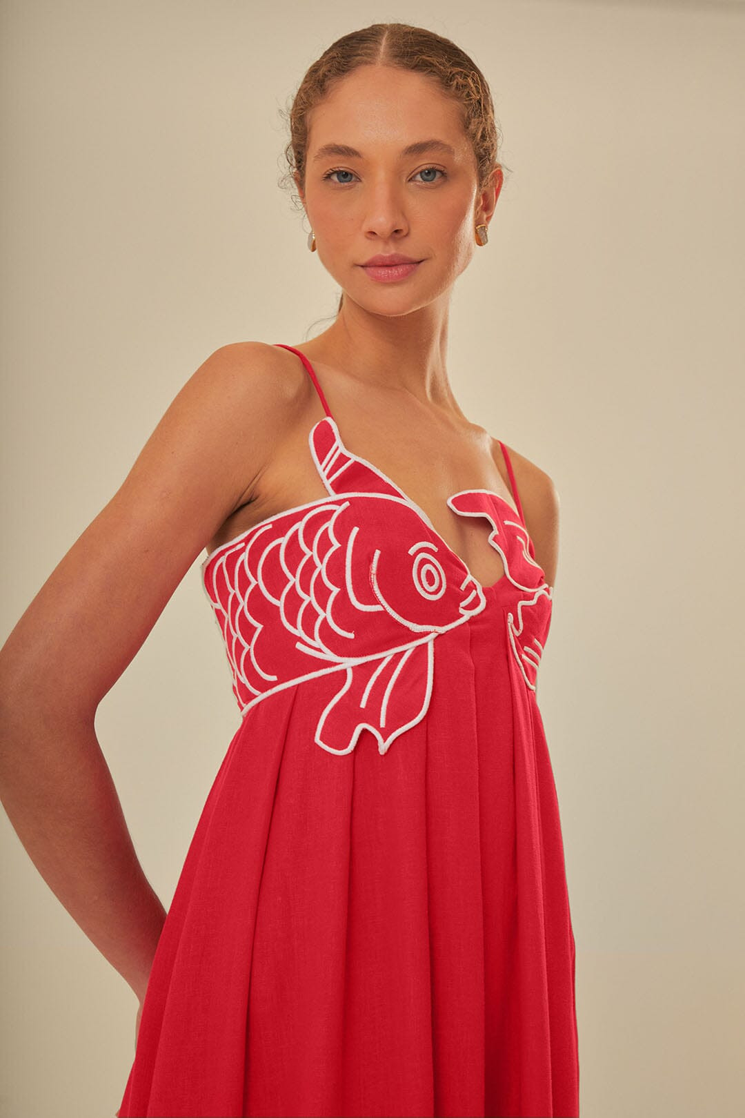 Red Fish Top Maxi Dress | FarmRio (US)
