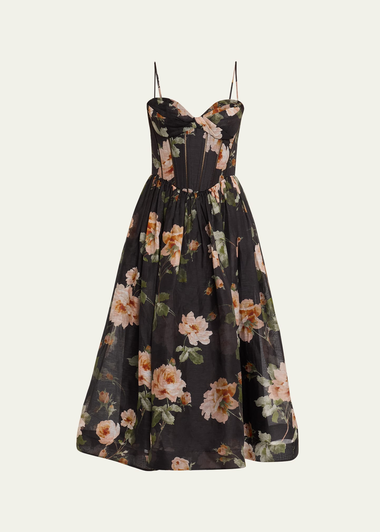 Zimmermann Luna Corset Midi Dress | Bergdorf Goodman