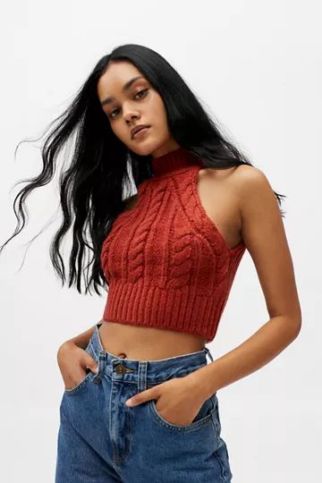 UO Kerrie Mock Neck Sleeveless Sweater | Urban Outfitters (US and RoW)