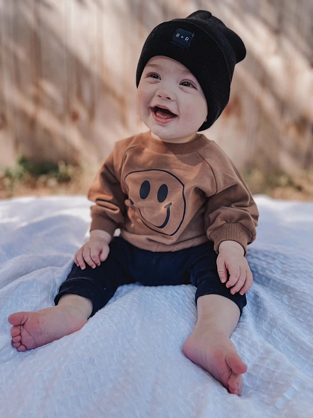 SMILEY FACE SWEATER | Organic French Terry Baby Toddler Sweatshirt | Sweater | Clothes with words... | Etsy (US)