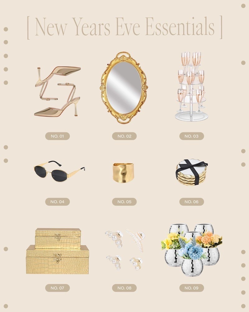 New Year’s Eve Essentials.

#neatlyembellished #amazon #amazonhaul #amazonhome #amazonfinds #newyears #essentials
