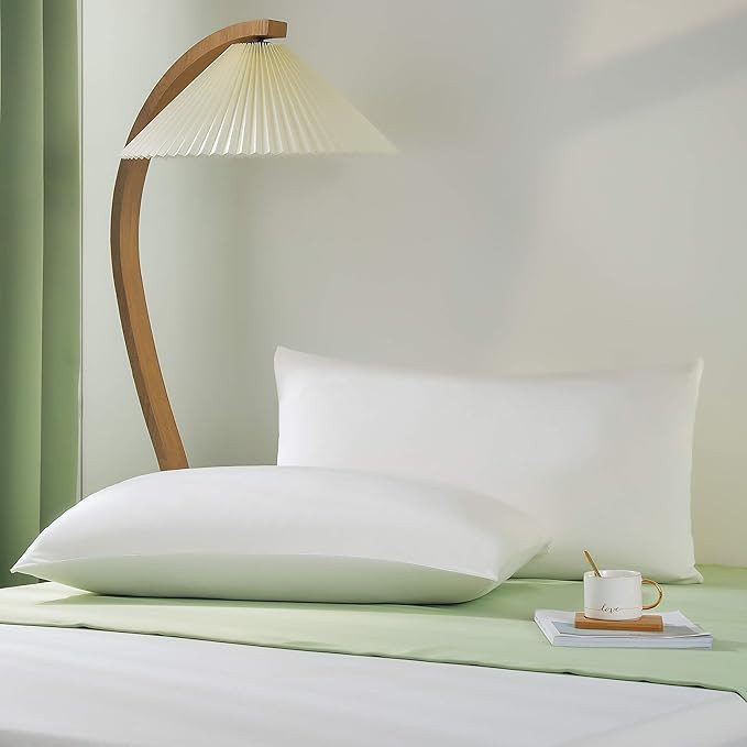 PY HOME & SPORTS Cooling Pillow Cases 2 Pack White Cool Pillow Covers with Cooling Fiber for Slee... | Amazon (US)