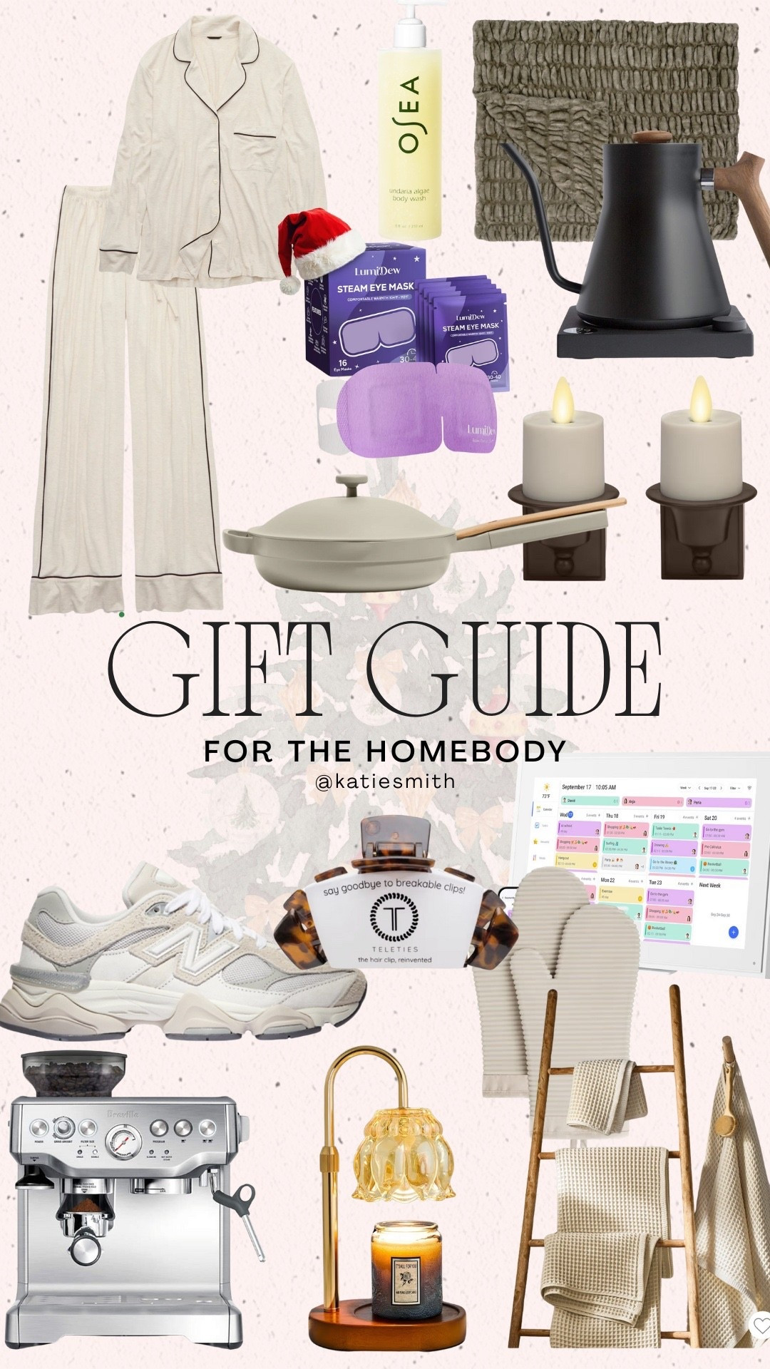 Gift guide for the homebody! 

Aerie pajamas | pj set | Ulta favorites |osea body wash | heated eye masks | pot and pans set | our place pan | non toxic pan | Lola blanket | Stagg | new balance | espresso machine | candle warmer | candle lamp warmer | starlight | luminara candles 

#LTKHoliday #LTKselfcare #LTKGiftGuide