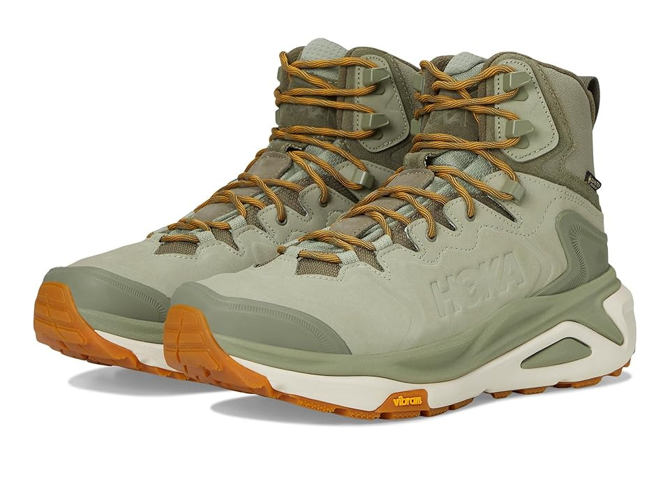 Hoka Kaha 3 GTX(r) Men's Hiking Boots Sea Moss/Oat Milk : 12.5 D - Medium, Leather | Zappos