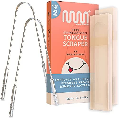 Amazon.com : MasterMedi Tongue Scraper with Travel Case (2 Pack), Bad Breath Treatment Tongue Scr... | Amazon (US)