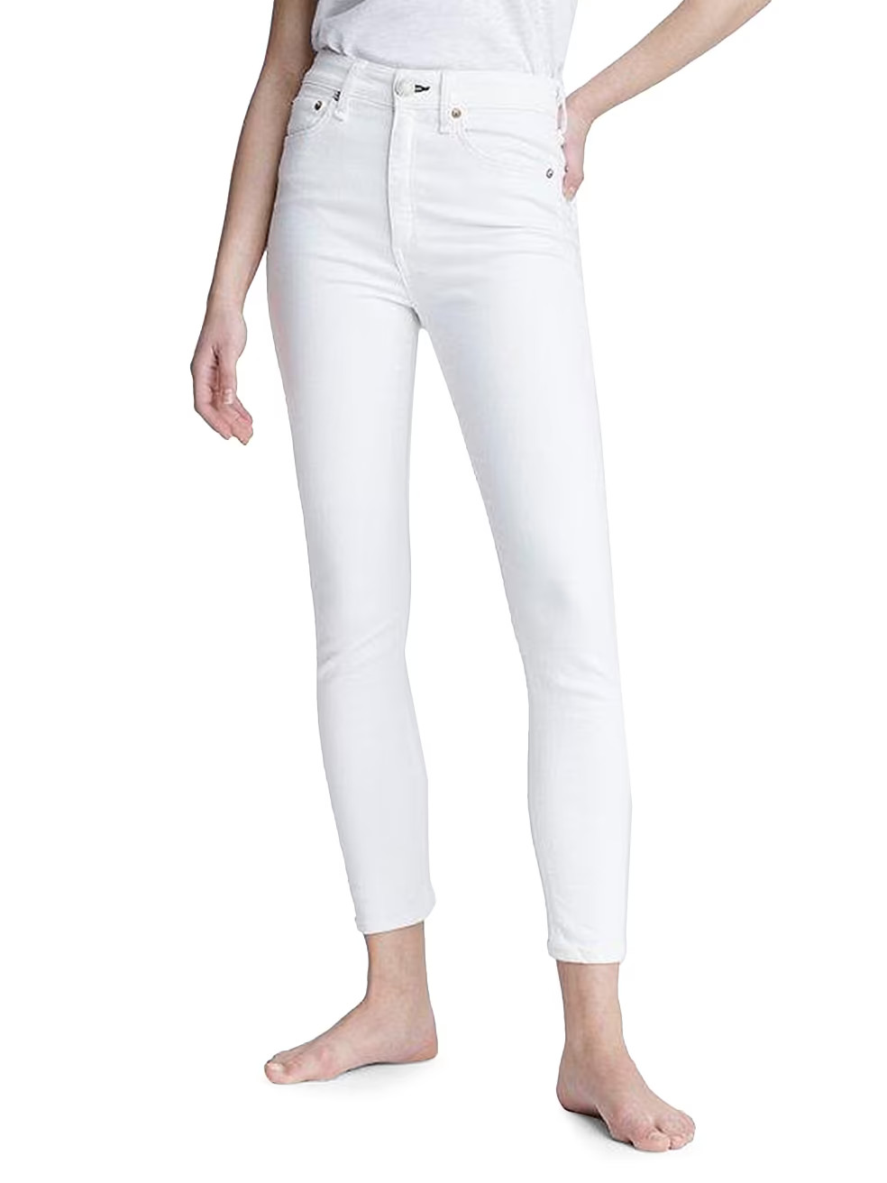 Nina High-Rise Ankle Skinny Jeans | Saks Fifth Avenue