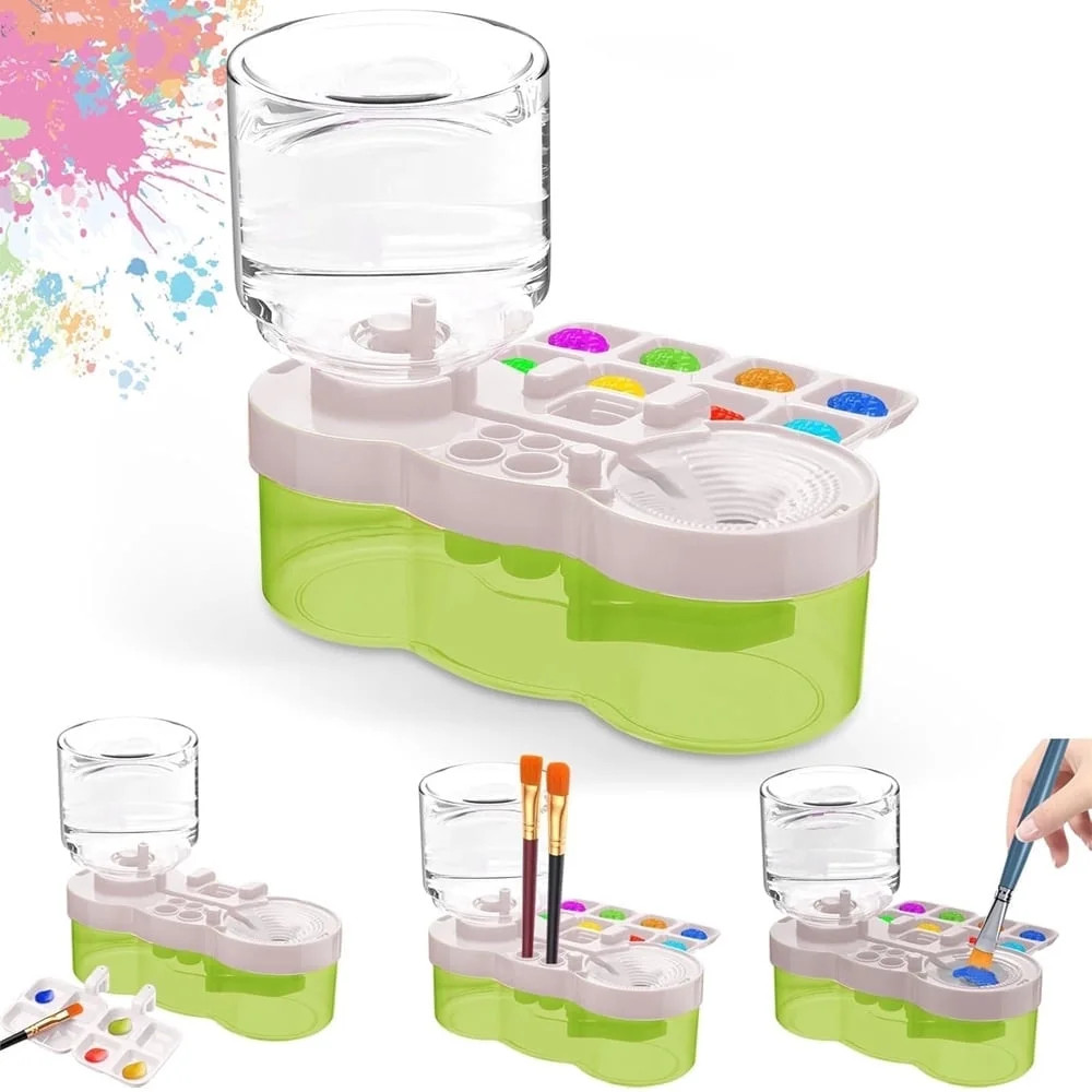 Wiher Paint Brush Cleaner for Kids,Water Circulation Paint Brush with Holder and Palette for Acry... | Walmart (US)
