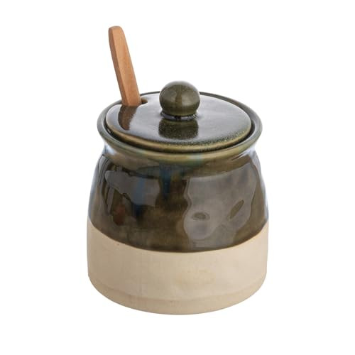 Creative Co-Op White Stoneware Sugar Pot with Lid | Amazon (US)