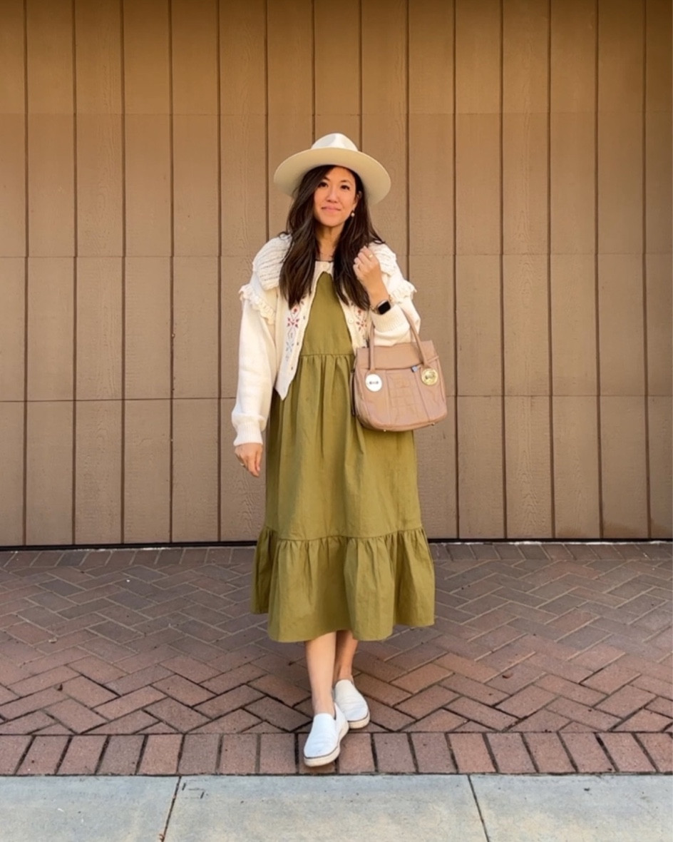 spring ready with the comfiest midi dress (with pockets!) and reversible. Swapped the dress for the bows to be on the back to let this cardigan shine. 

wearing size XS dress; 
sweater is [old] zara but linked similar. 

#LTKSeasonal #LTKFestival #LTKworkwear