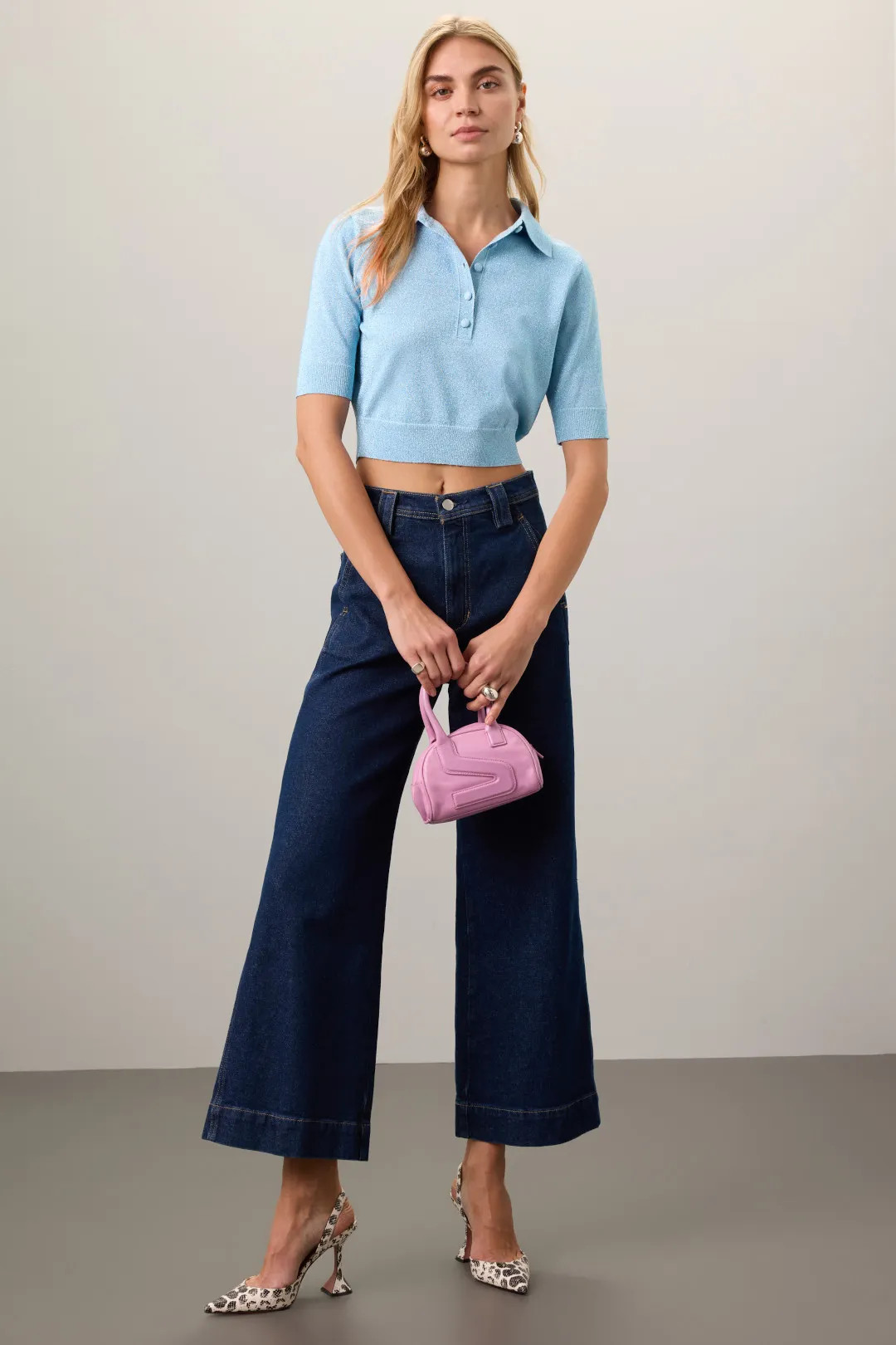 Ronny Kobo x RTR Blue Shimmer Top | Rent the Runway