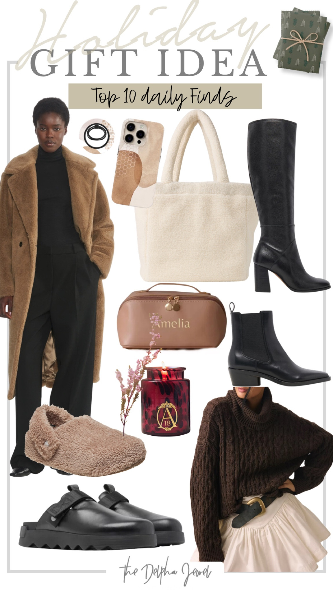 Top 10 daily finds that are all on major sale!

Black leather, knee-high boots 
Black leather western style Chelsea boots 
Sherpa tote bag 
Aritzia Teddy coat 
Custom Boho MagSafe case and MagSafe phone grip 
Personalized make up bag 
Cozzzy crocs
Oversized Cableknit turtleneck sweater
Apothecary candle 
Black leather Sorel clogs 


#LTKSaleAlert #LTKGiftGuide #LTKHoliday