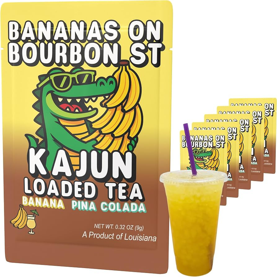 Kajun Loaded Tea Packets \u2013 Bananas on Bourbon St | Banana & Pina Colada Flavor | Sugar Free ... | Amazon (US)
